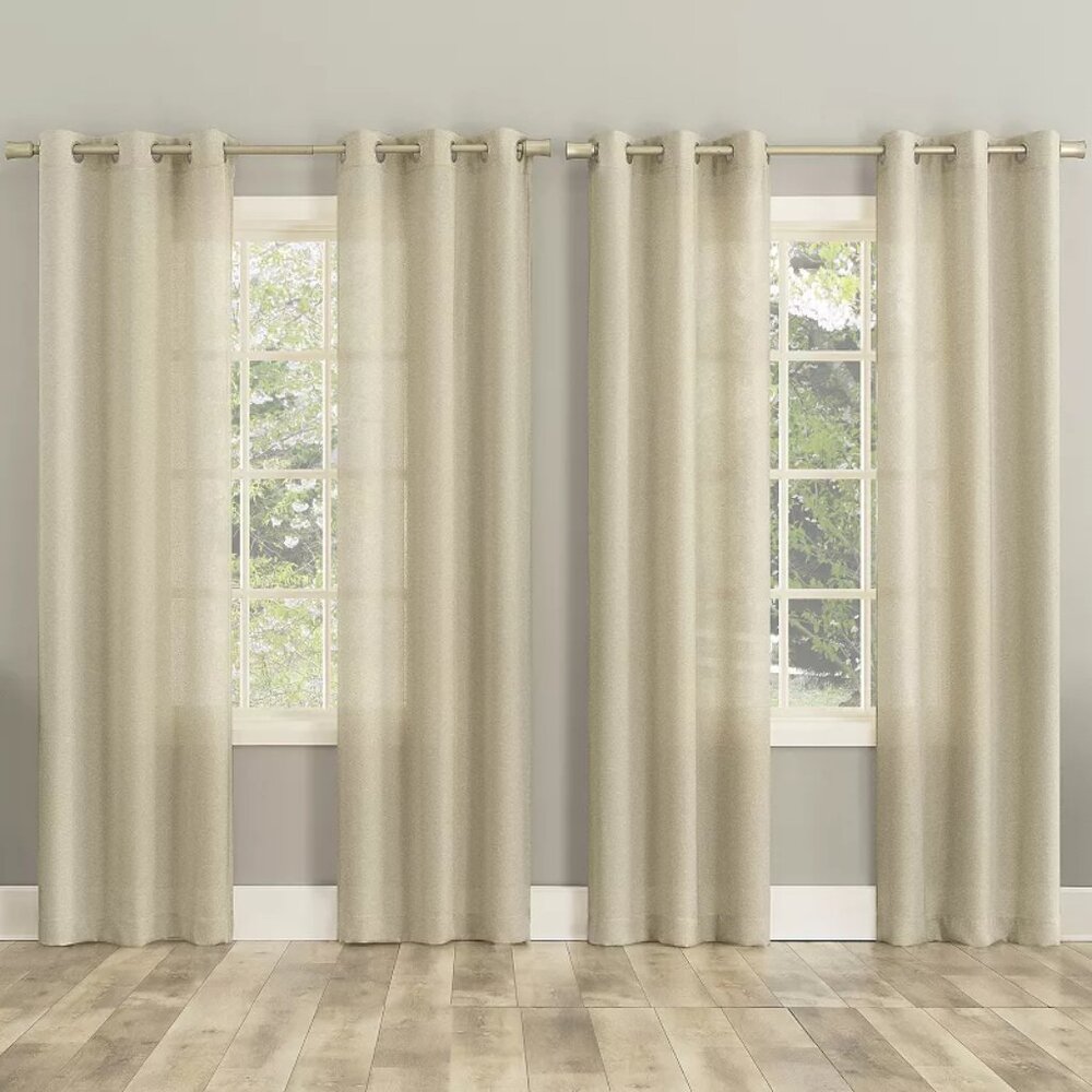The Big One® Kaplan Sheer Grommet 4-Pack Window Curtain Set Oatmeal